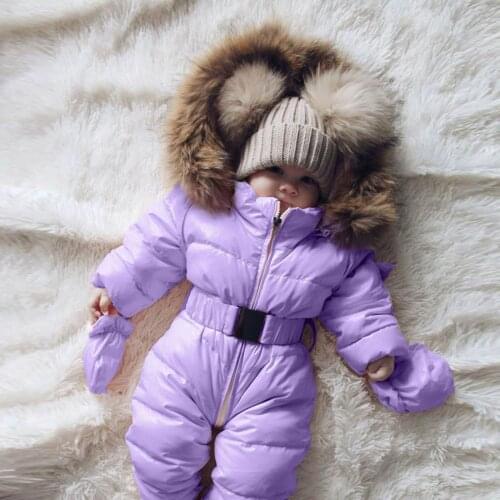 Children Winter Overalls For Baby Snowsuit Infant Baby Girls Snowsuit Romper Hooded Warm Outerwear Jacket Jumpsuit Coat Costume