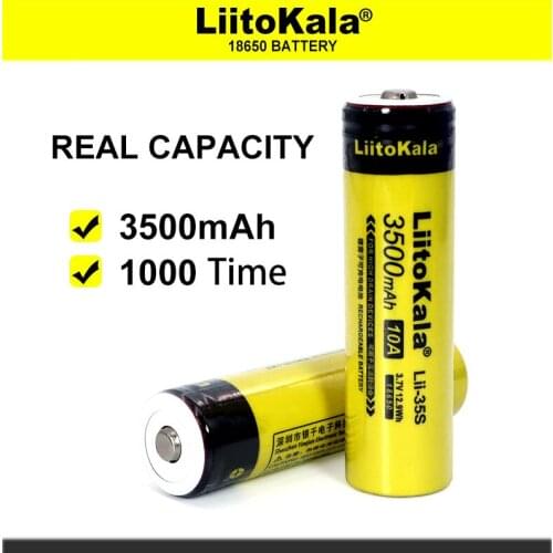 2 PCS LiitoKala Lii-35S New 18650 battery 3.7V 3500mAh rechargeable lithium battery for LED flashlight+DIY pointed