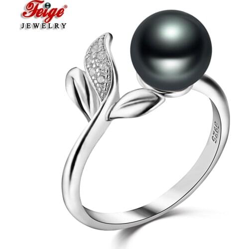 Fashion 925 Sterling Silver 5 Colors Freshwater Cultured Pearl Rings for Women Fashion Accessories Gifts Pearl Jewelry FEIGE