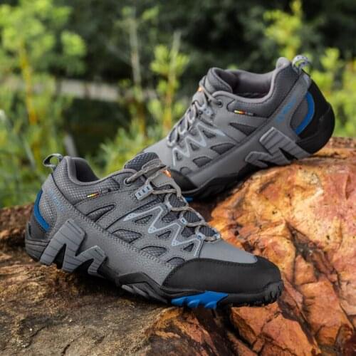 New Genuine Leather Outdoor Mens Shoes Hiking Couple Man Climbing Mountain Shoes Waterproof Trekking Sneakers chaussure montagne