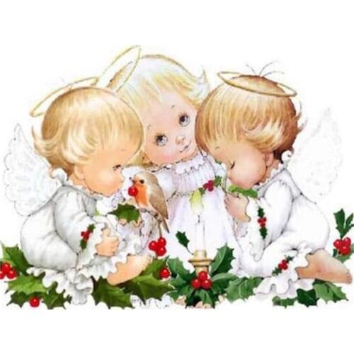 Angel Girl Landscape DIY Embroidery Cross Stitch 11CT Kits Needlework Craft Set Cotton Thread Printed Canvas Home Room