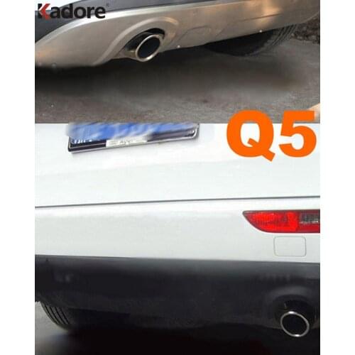 For Audi Q5 2010 2011 2012 Stainless Steel Rear Exhaust Muffler Tip Pipe Silencer Cover Trim Car Styling Accessories 2pcs/set