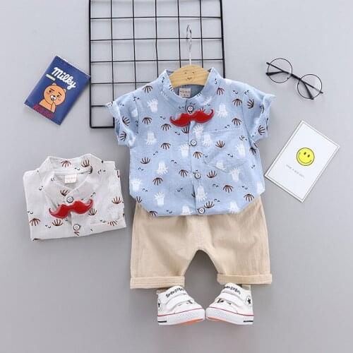 Summer 2 year newborn boy baby gentleman suit clothes sets for boy baby clothes outfits casual sports outerwear 2pcs cowboy sets