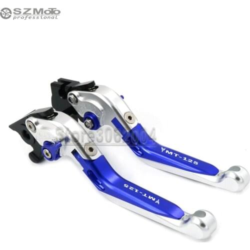 New Silver+Blue 2018 For YAMAHA MT125 MT 125 MT-125 2016 2018 Motorcycle Folding Extendable Adjustable Brakes Clutch Levers CNC