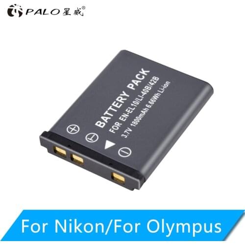 PALO 1800mAh EN-EL10 EN EL10 LI-42B Li-40B LI42B 40B camera battery for Nikon OLYMPUS U700 U710 FE230 FE340 FE290 FE3
