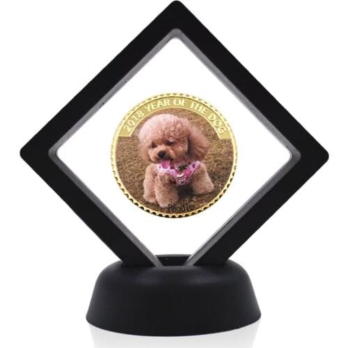 Gifts for The New Year Collectible Coins Dog 24k Gold Plated Coin Metal Crafts with Box Home Decor
