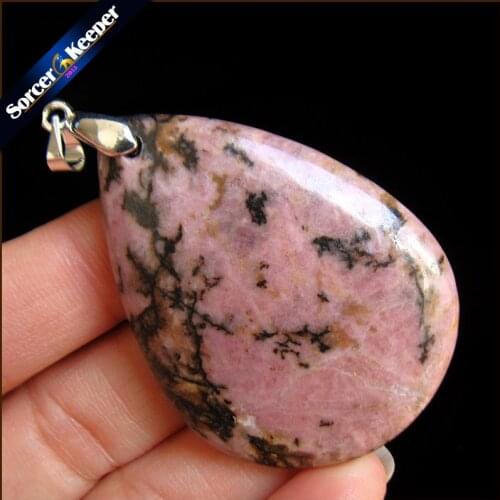 Fashion Real Rhodonite Stone Pendant Natural Stone Cabochon Beads Diy Necklace Pendants Jewelry Making Gem Accessory QS355
