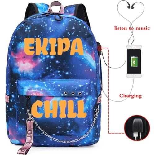 USB Charging School Bags for Girls EKIPA Backpack Women Laptop Bagpack Travel Bookbag Rucksack Sac Scolaire College Plecak