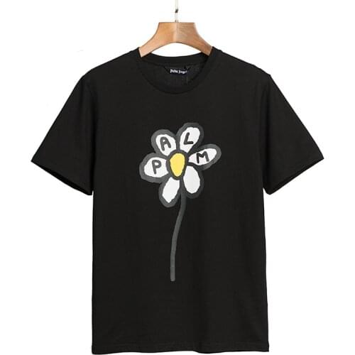 Palm Angels 22SS Letter Logo printing Loose Casual Unisex Round Neck Short Sleeve T-shirt Men Women fashion Style high quality