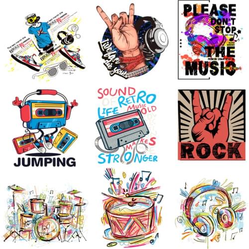 Iron on Transfer for Clothing Patches for Jackets Sticker Diy Punk Letter Patch Fusible Textile Vinyl Stripes Rock Appliques C