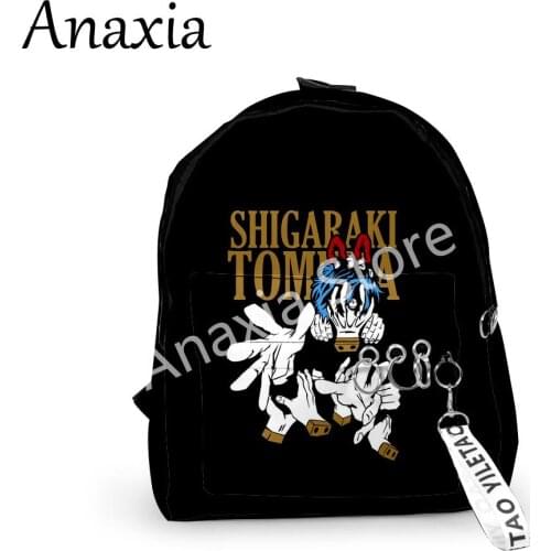 Shigaraki tomura Merch Fabric One Shoulder Keychain Backpack Printed Casual Student School Bag mini kawaii style bags