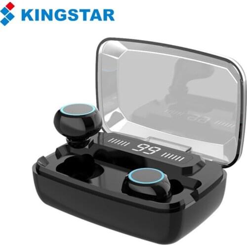 KINGSTAR TWS Wireless Earphones Bluetooth Headphones LED Display Earbuds With Power Bank Headsets With Microphone