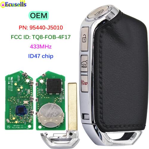 OEM Smart Remote Car Key FOB 4 Buttons 433MHz ID47 Chip for KIA Stinger 2019 2020 2021P/N: 95440-J5010 TQ8-FOB-4F17