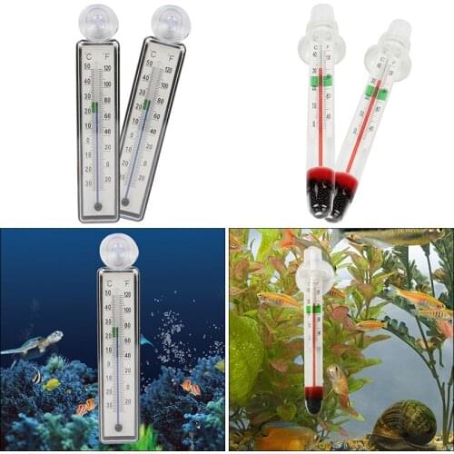 Aquarium Vertical Thermometer Suction Cup Fish Tank Glass Anti Dropping Water Temperature Gauge Meter Household Accessories
