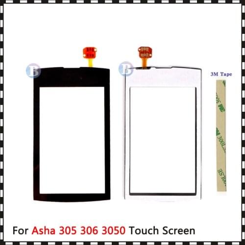 High Quality 3.0" For Nokia Asha 305 306 3050 Touch Screen Digitizer Sensor Outer Glass Lens Panel Black
