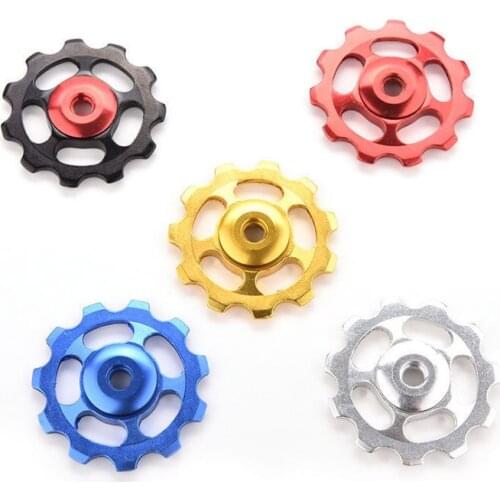2pcs 11T/13T Aluminum Alloy MTB Bicycle Rear Derailleur Pulley Bearing Road Bike Guide Roller Tensioner Part Cycling Accessory