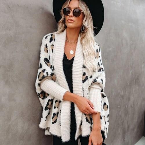 Leopard Sweater Women Plus Size Cardigan Personality vogue Fashion Sweaters abrigos mujer invierno 2020 abrigos para mujer