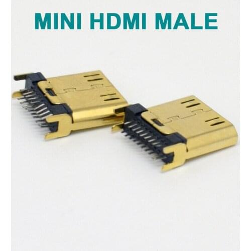 1pc Mini Gold Plated HDMI 1.6mm 19Pin PCB Chassis SMD Socket Male Plug Connector