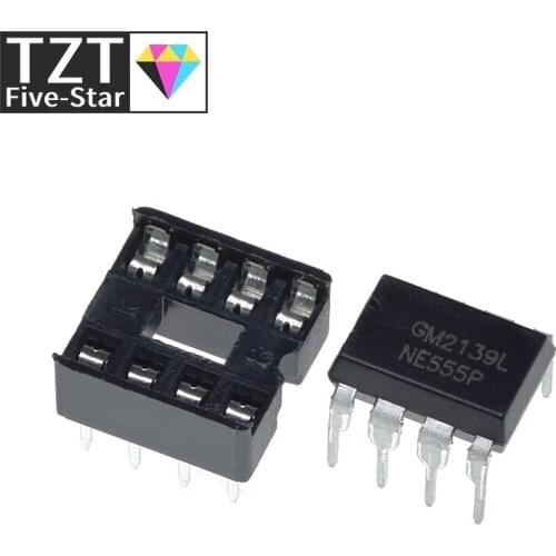 10Pcs , (5 Each) NE555 NE555P IC 555 Timer Programming Oscillator Chip & 8 Pin DIP Sockets
