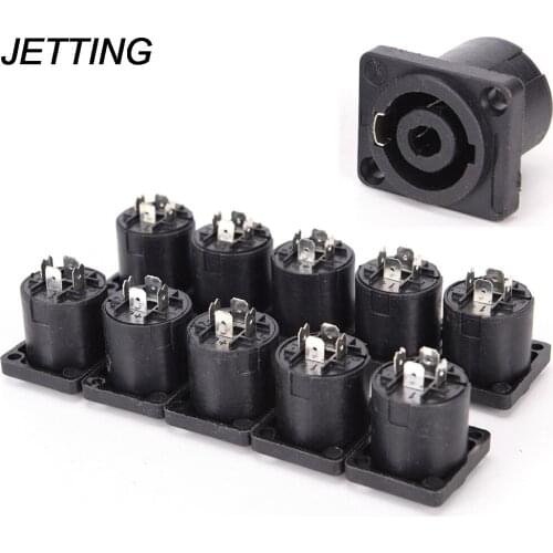 10pcs/lot 4 Pin Speakon Female Jack Socket Connector Audio Loudspeaker Amplifier Converter for PA Amplifier Cable