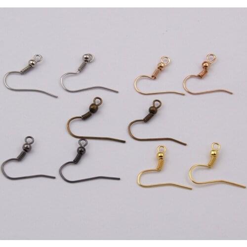 1000pcs Earrings accessories with bead bend ear hook DIY accessories