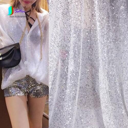 130*100cm DIY Wrinkle Stripe Sequin Fabric Sparkly Gold Silver Glitter Fabric,Clothes Stage background Wedding Decorate S0829L