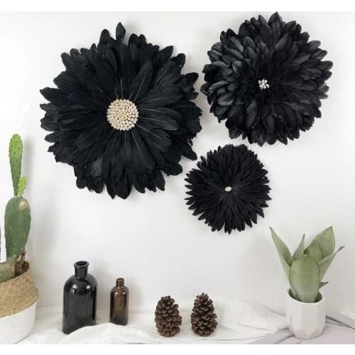 Nordic 3pcs Feather Wall Decoration Pendant Creative Living Room Decoration Porch Bedside tapestry Decoration Nursery Decor