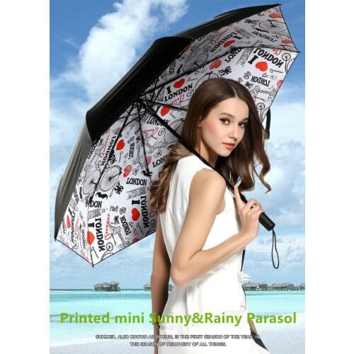 3pcs/lot colour options fiberglass windproof 5 times black coating anti-UV parasol pocket mini folding flying insects umbrella