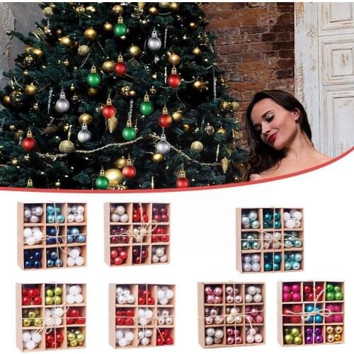 99pcs/3cm Christmas Decoration Christmas Tree Pendant Christmas Gift Set Christmas Ball Box Ball Christmas Party Decoration X2C2