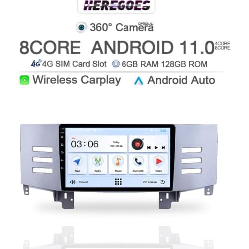 Carplay 9inch Android 10.0 Car DVD Player For Toyota Reiz Mark x 2003-2007 2008 2009 4G LTE 4GB+64GB Multimedia Video Radio 2din