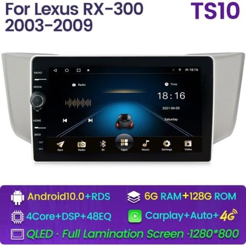 Carplay 6G 128G For Lexus RX300 RX330 RX350 RX400H For Toyota Harrier 2003 -2009 Car Radio Player Navigation Android Auto 4G SWC