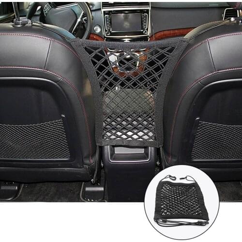 Car Styling Strong Elastic Car Mesh Net Bag Between Car Organizer Seat Back Storage Bag Luggage Holder Pocket Auto Accessories