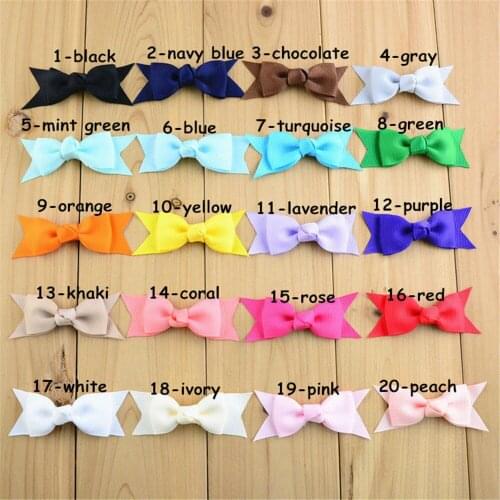 Grosgrain Ribbon satin Hair Bows 40pcs/lot, Children Boutique Hairbows Baby Girls Hair Accessoris