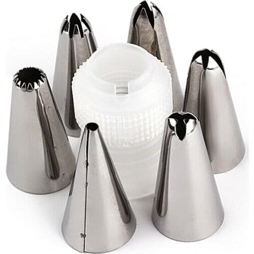 Free Shipping Plastic Bottle Cutter +New 6x Stainless Steel Nozzle Set DIY Cake Decorating Tips Set 5[N2003]