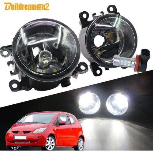 Buildreamen2 For Mitsubishi Colt Hatchback 2004-2012 Car H11 Fog Light Lampshade + Bulb DRL Daytime Running Light 12V Styling