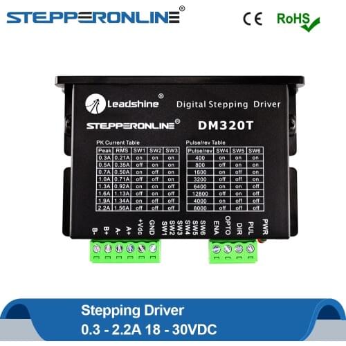 Digital Stepper Motor Driver 0.3-2.2A 10-30VDC 2-phase Stepper Motor Controller for Nema 8,11,14,16,17 Stepper