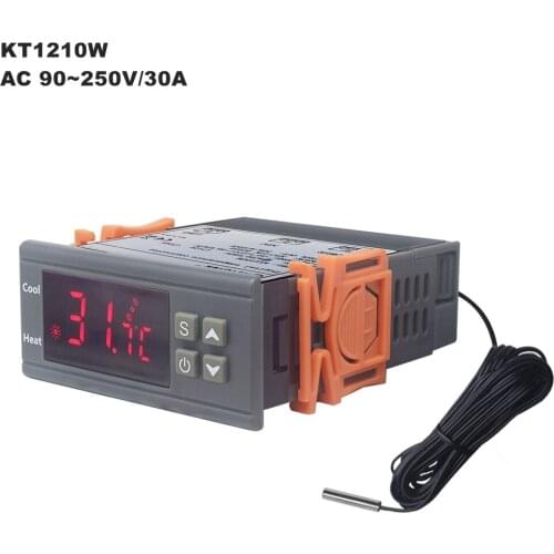 30A C/F Digital Thermostat Temperature Controller Regulator 110V 220V Incubator Thermostat LED Display NTC Sensor Delay Protect