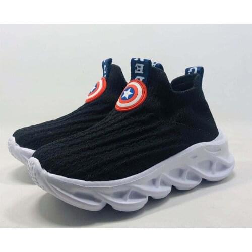 Disney Childrens Cartoon Iron Man Captain America Non-slip Soft Bottom Boys Casual Shoes Sports Shoes Student Running Shoes