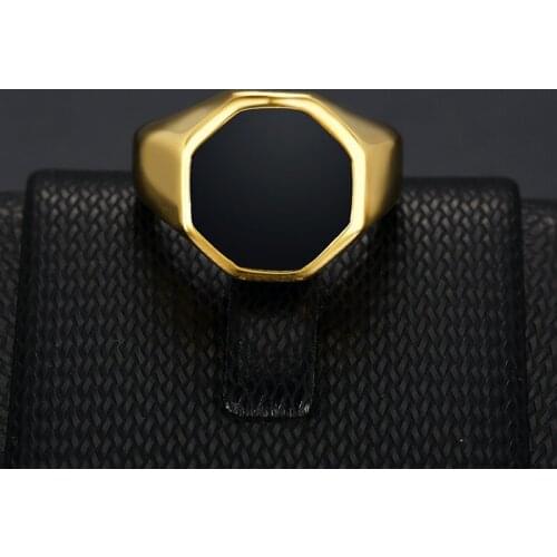 Mens Ring Punk Rock Smooth 316L Stainless Steel Signet Hip Hop Party Jewelry Wholesale Male Wedding