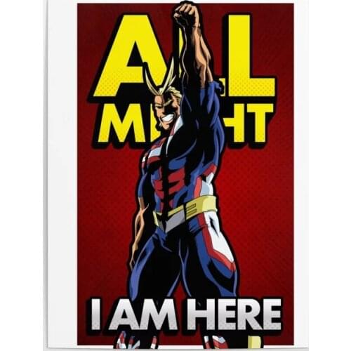 Home Decor All Might Canvas Prints I Am Here Painting Poster Anime Wall Art For Bedside Background Red Modular Pictures Frame