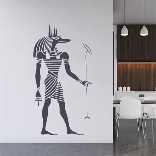 Ancient Egypt Style Egyptian Anubis Wall Sticker Wallpaper For Home Living Room Decoration Anubis Wall Art Decals Vinyl ph620