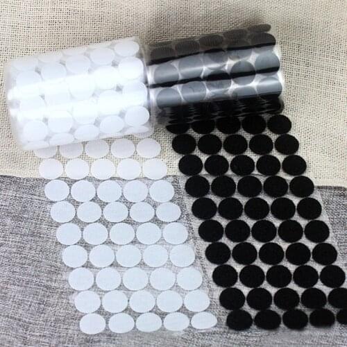 White and Black 1000 Pairs Nylon hooks and loops Sticker strong self Adhesive Round dot glue on stickers use Curtain fastener