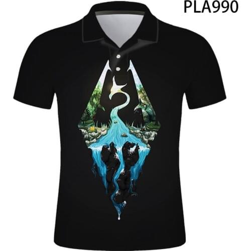 Summer Skyrim Polo Homme 3D Printed Polo Shirt Men Fashion Streetwear Casual Ropa De Hombre Harajuku Short Sleeve Ropa