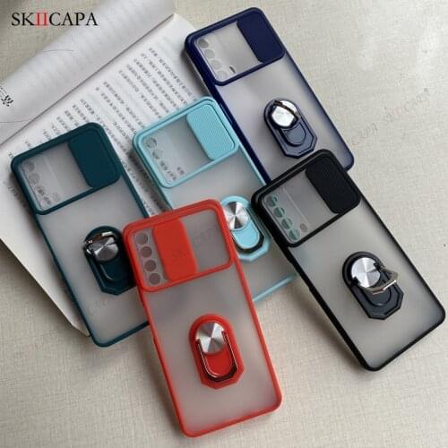 Magnetic Ring Stand Holder Shockproof Phone Case For Huawei P Smart 2021 Y7A Y9A Case Slide Camera Lens Protection Back Cover