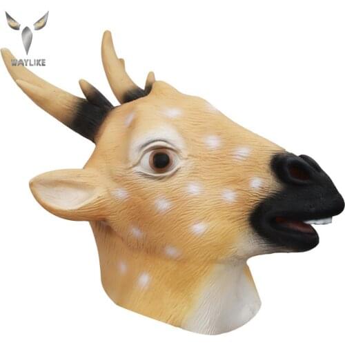 WAYLIKE Halloween Mask props Sika Deer Mask Adult Party Costume Mask horror Carnival Cosplay party props