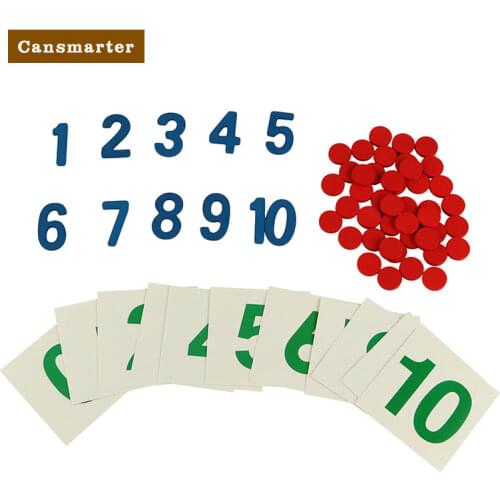 Number Practice Math Toys 1-10 Puzzles Home Version With Cards Montessori Materials for Children House Teaching Toys MA07(JZ)