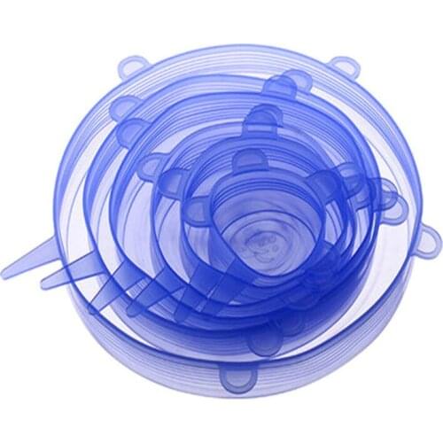 Multifunctional stretch silicone plastic wrap six-piece silicone bowl cover food grade 6-piece square silicone plastic wrap