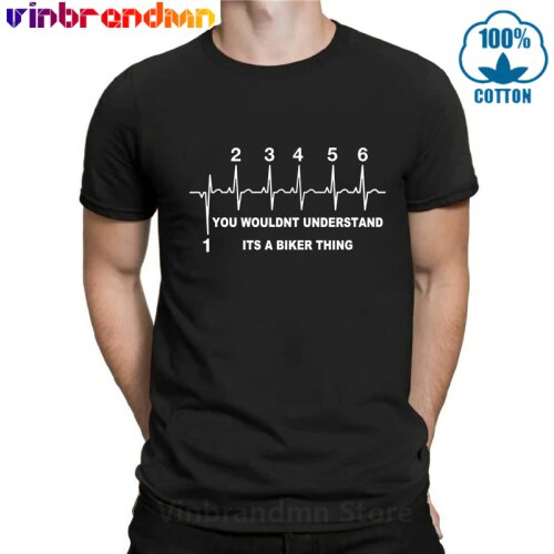 Motorbike Tshirt Heartbeat You Wouldnt Understand 1N23456 Men T shirt Motorcycle Gear Shift T-Shirt Vinbrandmn Moto Bike Top Tee