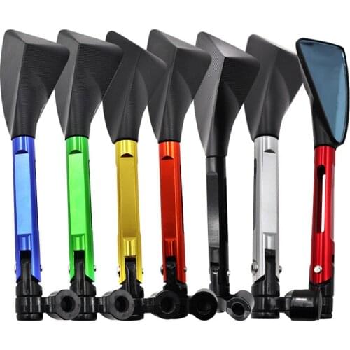 Motorcycle CNC Triangle Side Rearview Mirror Black Universal Scooter Street Bike For Honda For Yamaha For Suzuki For Kawasaki