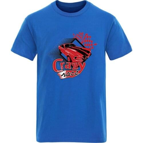 Crazy Car Print Short Sleeve Cotton Mens T shirt Harajuku Streetwear Brand Clothing Tops Leisure Hip Hop 2020 Graphic Camisetas